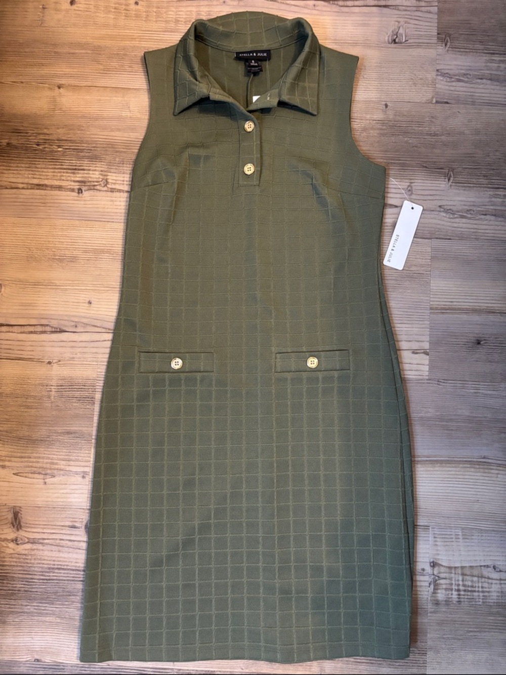 Annabelle & Ace Olive Green Sleeveless Polo Mini Dress